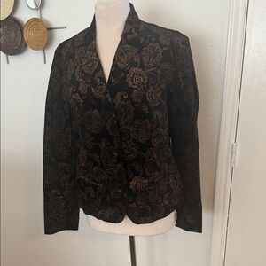 Ralph Lauren Black and Gold Floral Blazer. Good condition